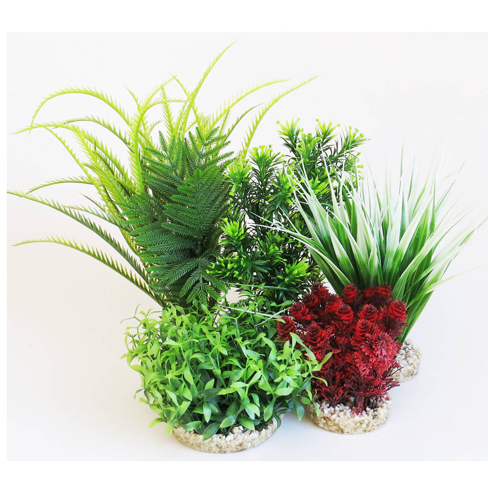Kunststoffpflanzen Set 5 Stueck fuer Aquarium VordergrundMitte Kombi 2