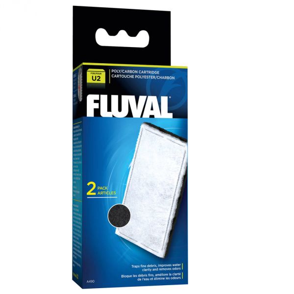 Fluval Aktivkohle Filtereinsatz A490 - 2er Pack für Fluval  U2 Filter